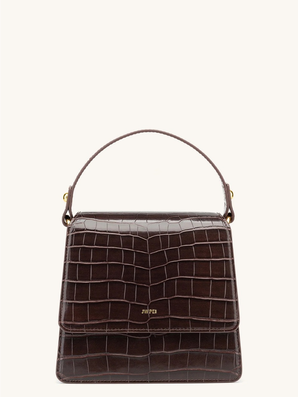 FAE Top Handle Crossbody - Tan Croc